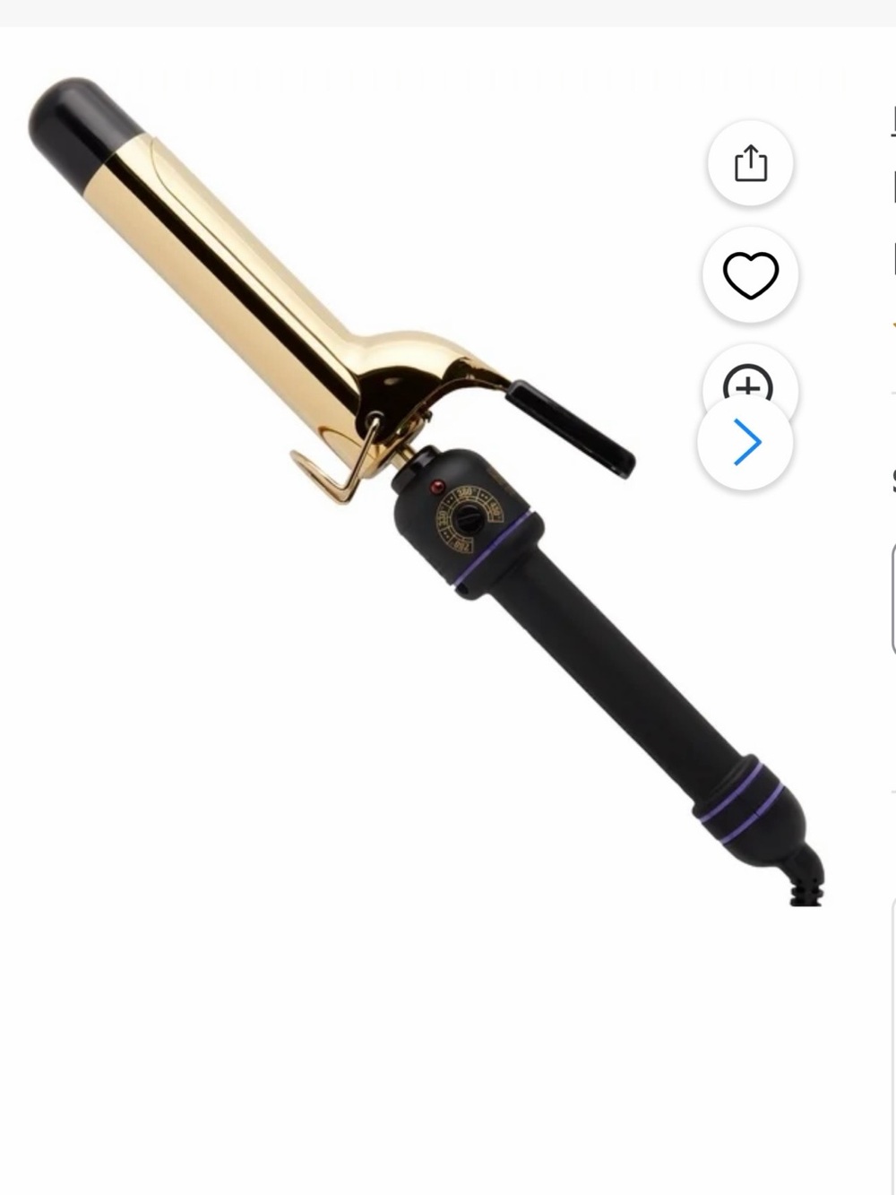 HOT TOOLS - Gold and Black Curling Iron 1.25 – Professional Styling Tool.